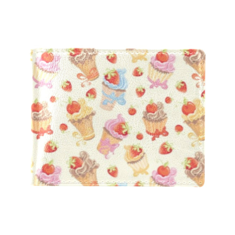 Cupcakes Strawberry Cherry Print Men's ID Card Wallet