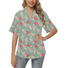 Angel Wings Heart Design Themed Print Women's Hawaiian Shirt