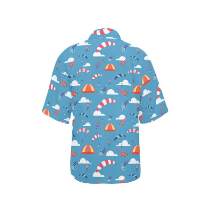 Skydiver Print Design LKS306 Women's Hawaiian Shirt