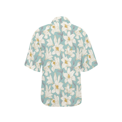 Lily Pattern Print Design 02 Women's Hawaiian Shirt