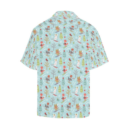 Ski Fox Cute Print Design LKS303 Men's Hawaiian Shirt