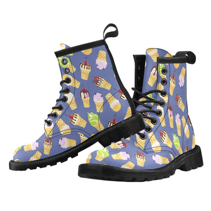 Ice Cream Pattern Print Design IC03 Women's Boots