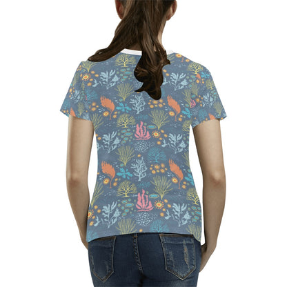 Seaweed Print Design LKS304 Women's  T-shirt
