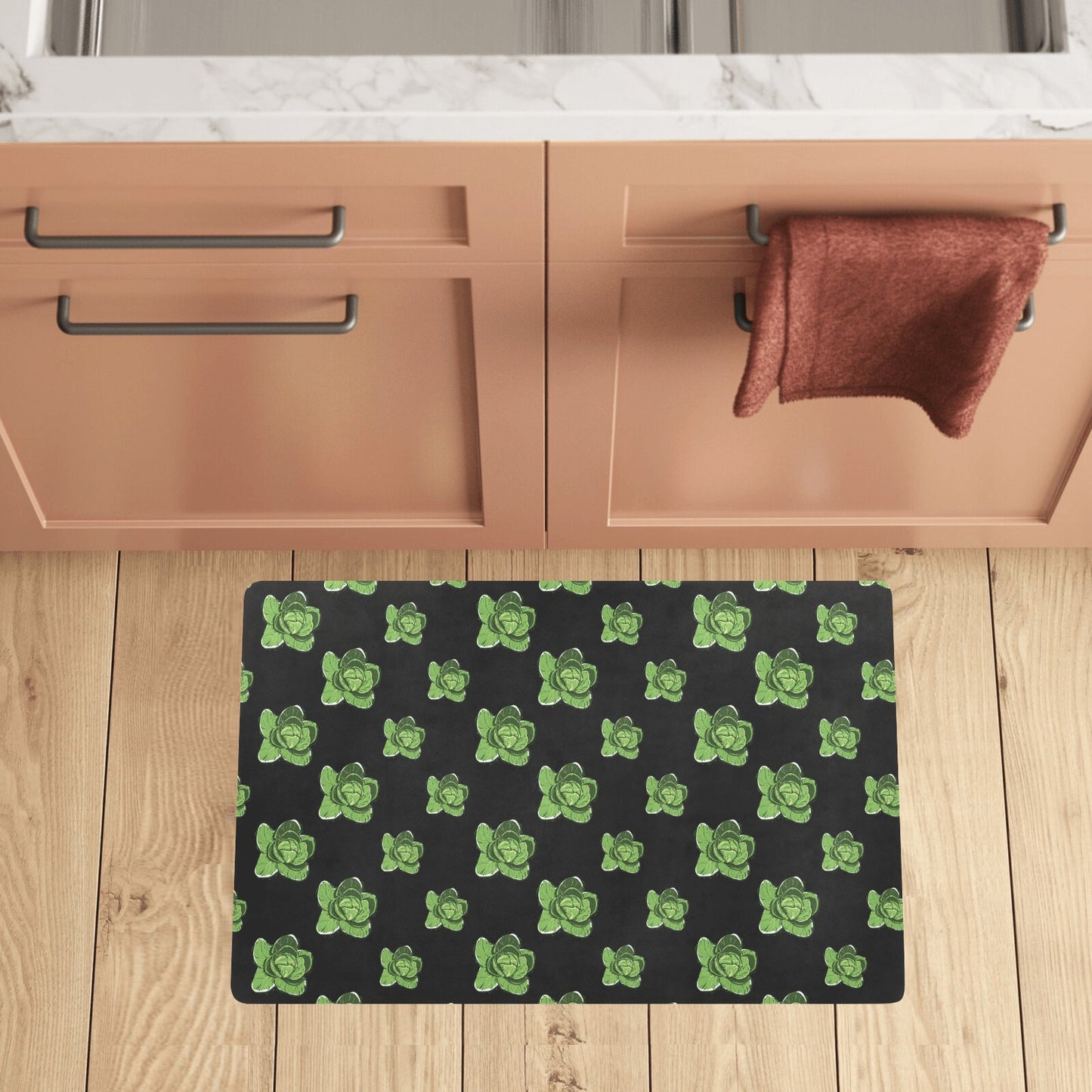 Cabbage Pattern Print Design 03 Kitchen Mat