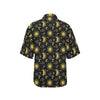 Sun Moon Print Design LKS301 Women's Hawaiian Shirt