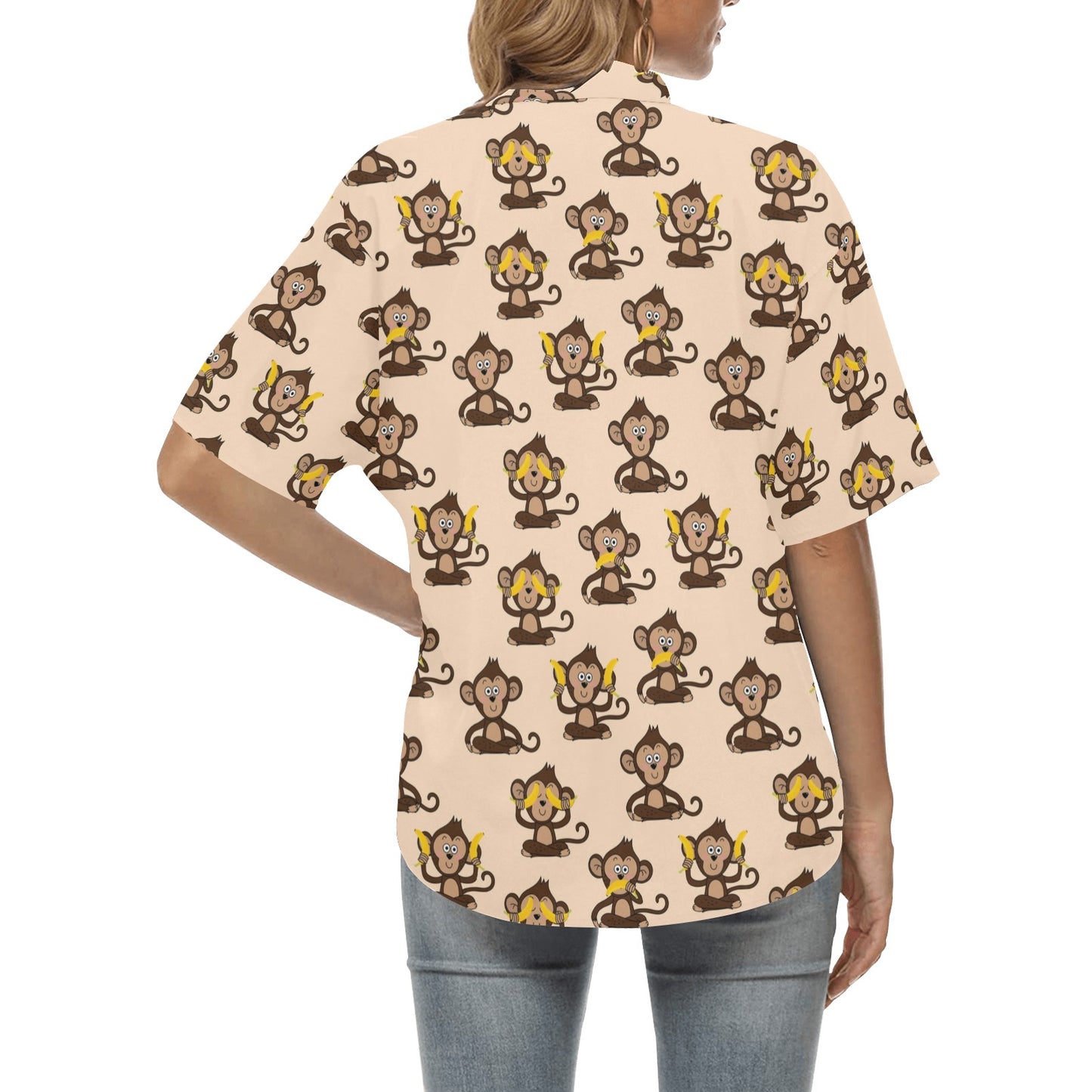Monkey Pattern Print Design 03 Women's Hawaiian Shirt