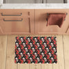 Red Rose Skull Design Print Kitchen Mat