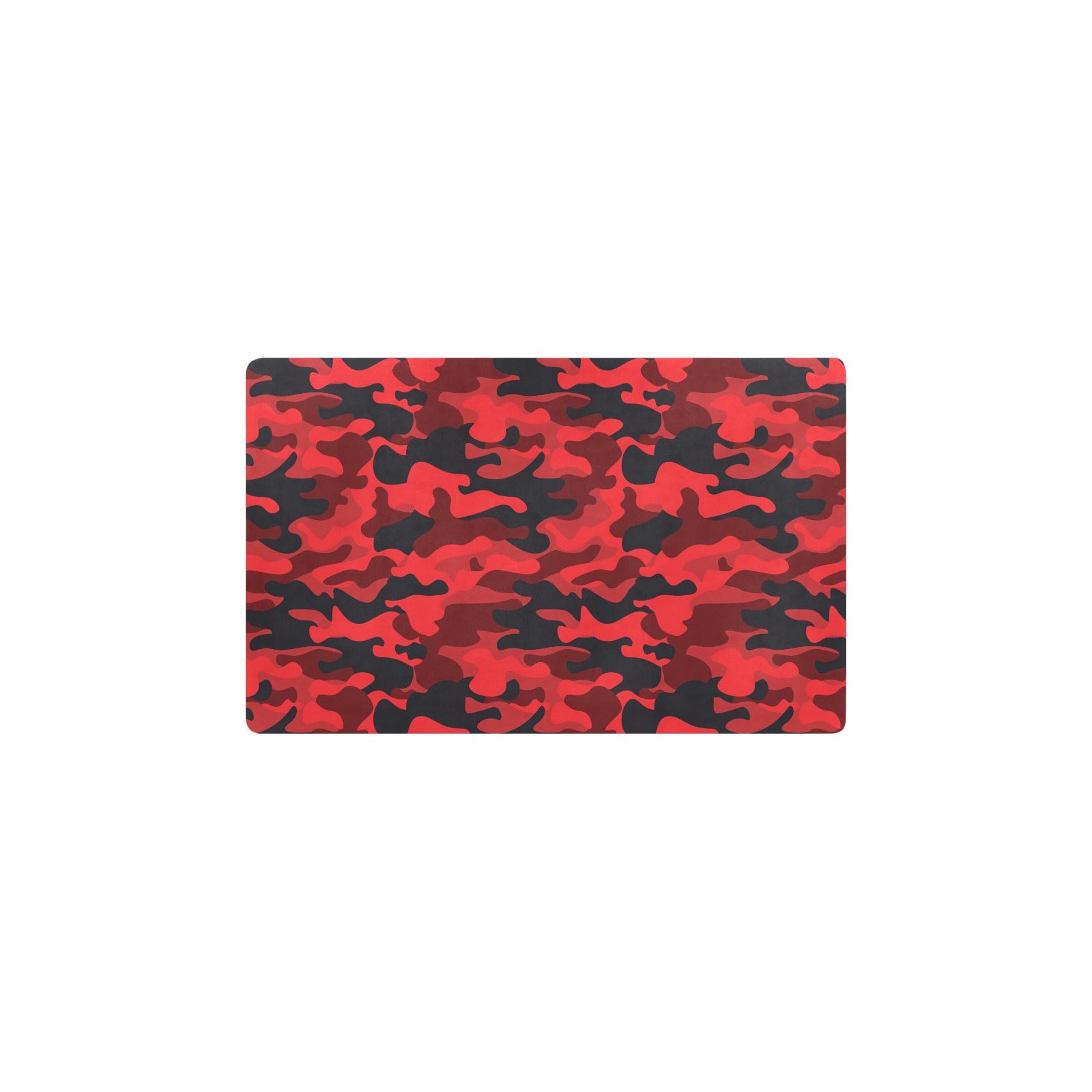 Camo Red Pattern Print Design 03 Kitchen Mat