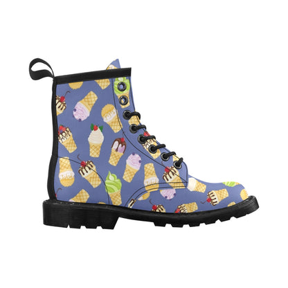 Ice Cream Pattern Print Design IC03 Women's Boots