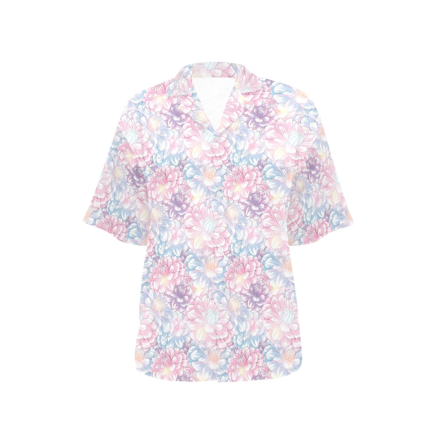 Dahlia Pattern Print Design 01 Women's Hawaiian Shirt