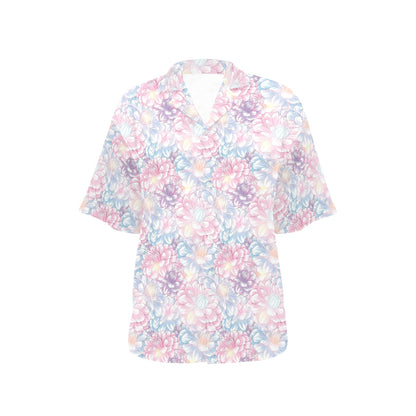 Dahlia Pattern Print Design 01 Women's Hawaiian Shirt