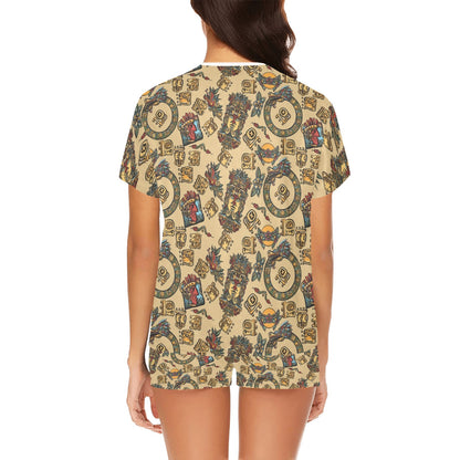 Totem Print Design LKS305 Women's Short Pajama Set