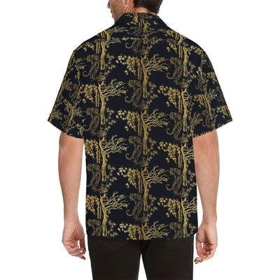 Tiger Gold Print Design LKS307 Men's Hawaiian Shirt