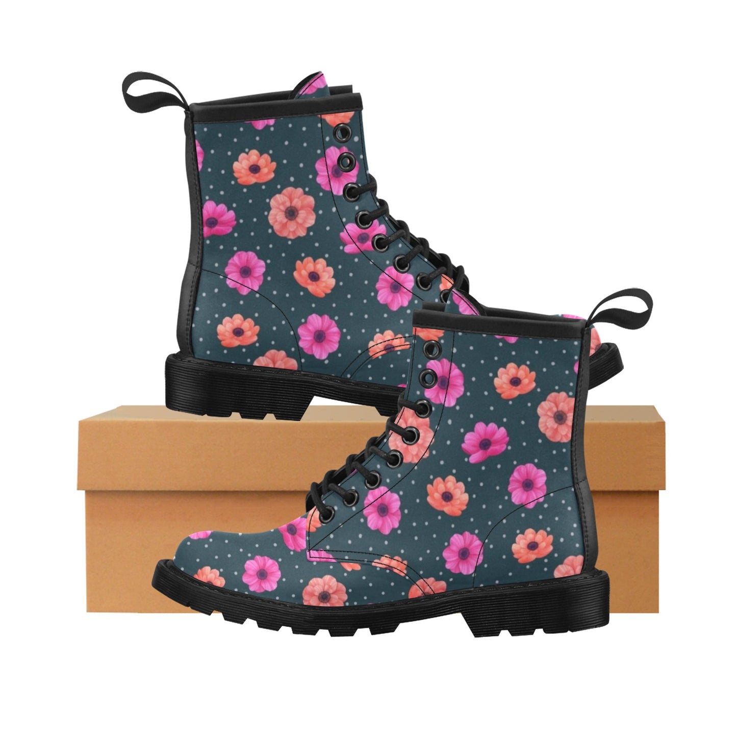 Anemone Pattern Print Design AM08 Women's Boots