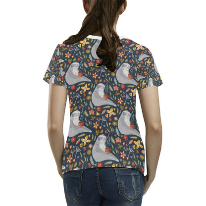 Sloth Print Design LKS303 Women's  T-shirt