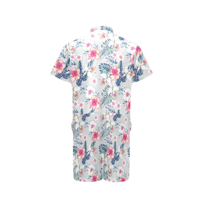 Hibiscus Print Men's Romper