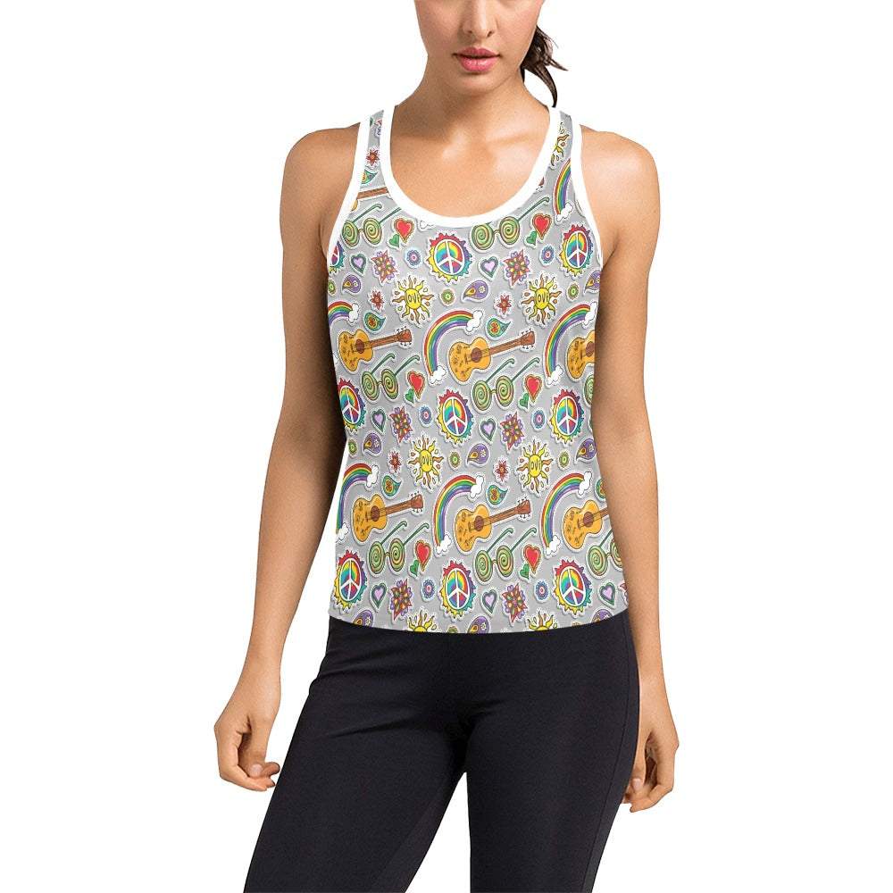 Hippie Print Design LKS306 Women's Racerback Tank Top