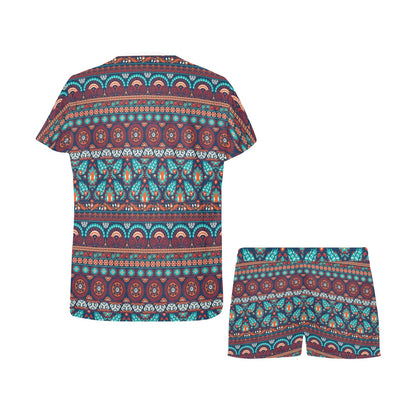 Suzani Print Design LKS302 Women's Short Pajama Set