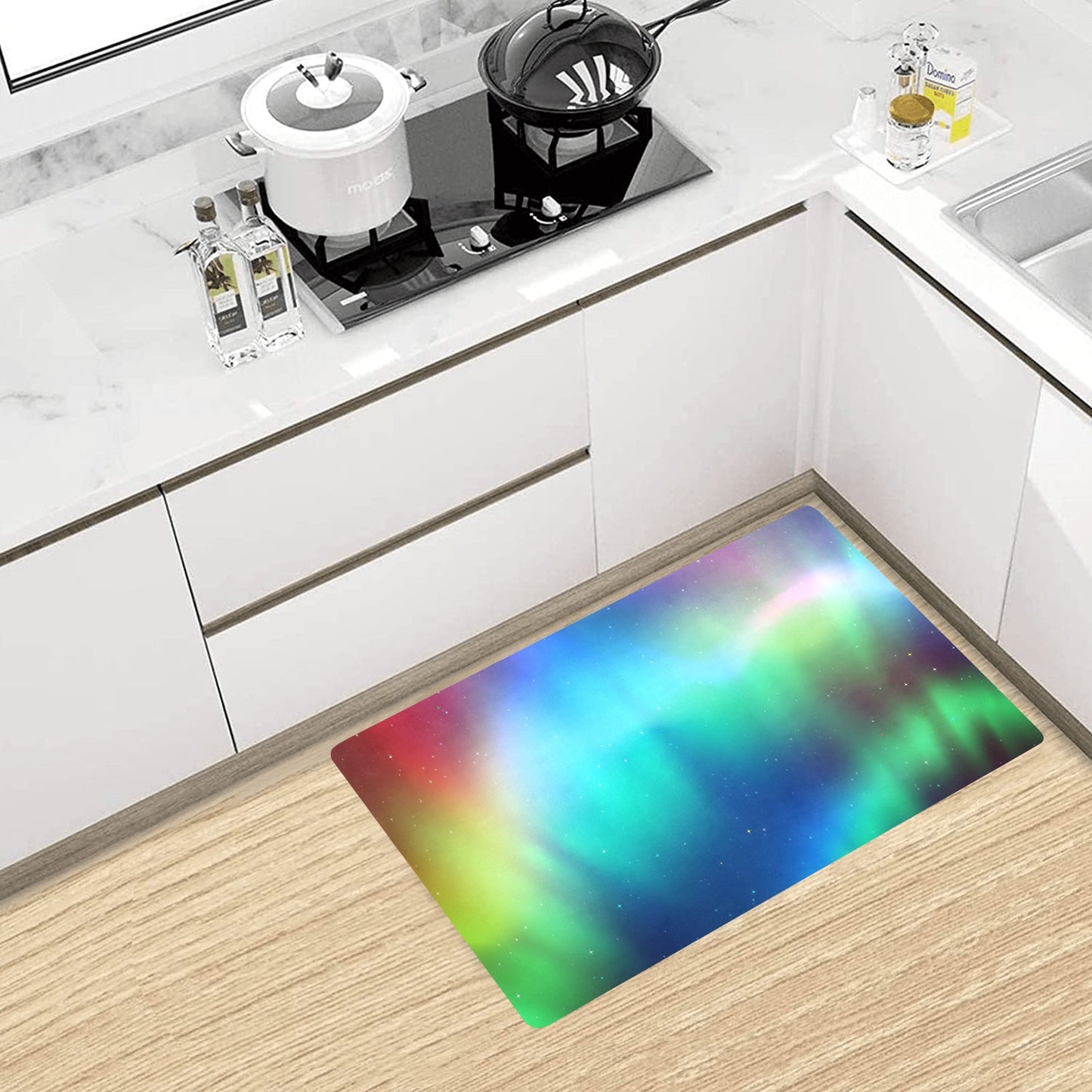 Aurora Borealis Pattern Print Design 02 Kitchen Mat