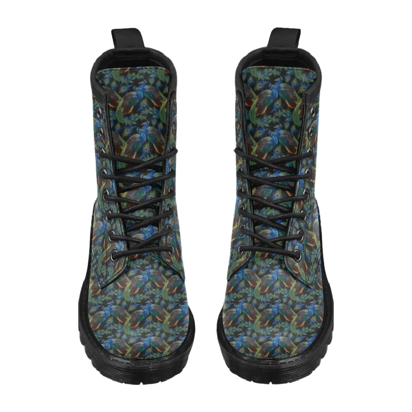 Peacock Themed Design Print Women's Boots