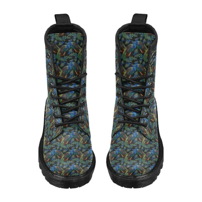Peacock Themed Design Print Women's Boots