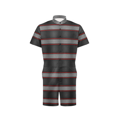 Checkered Flag Red Line Style Men's Romper