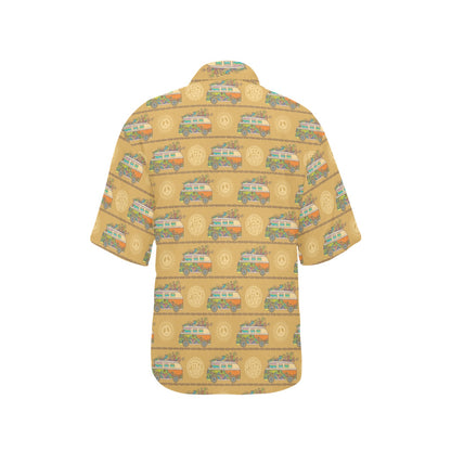Hippie Van Print Design LKS304 Women's Hawaiian Shirt