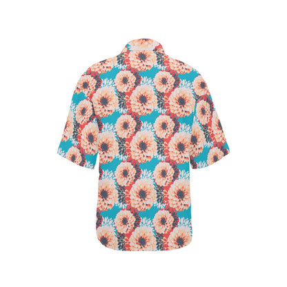 Dahlia Pattern Print Design DH05 Women's Hawaiian Shirt