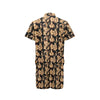 Brown Hibiscus Pattern Print Design HB06 Men's Romper