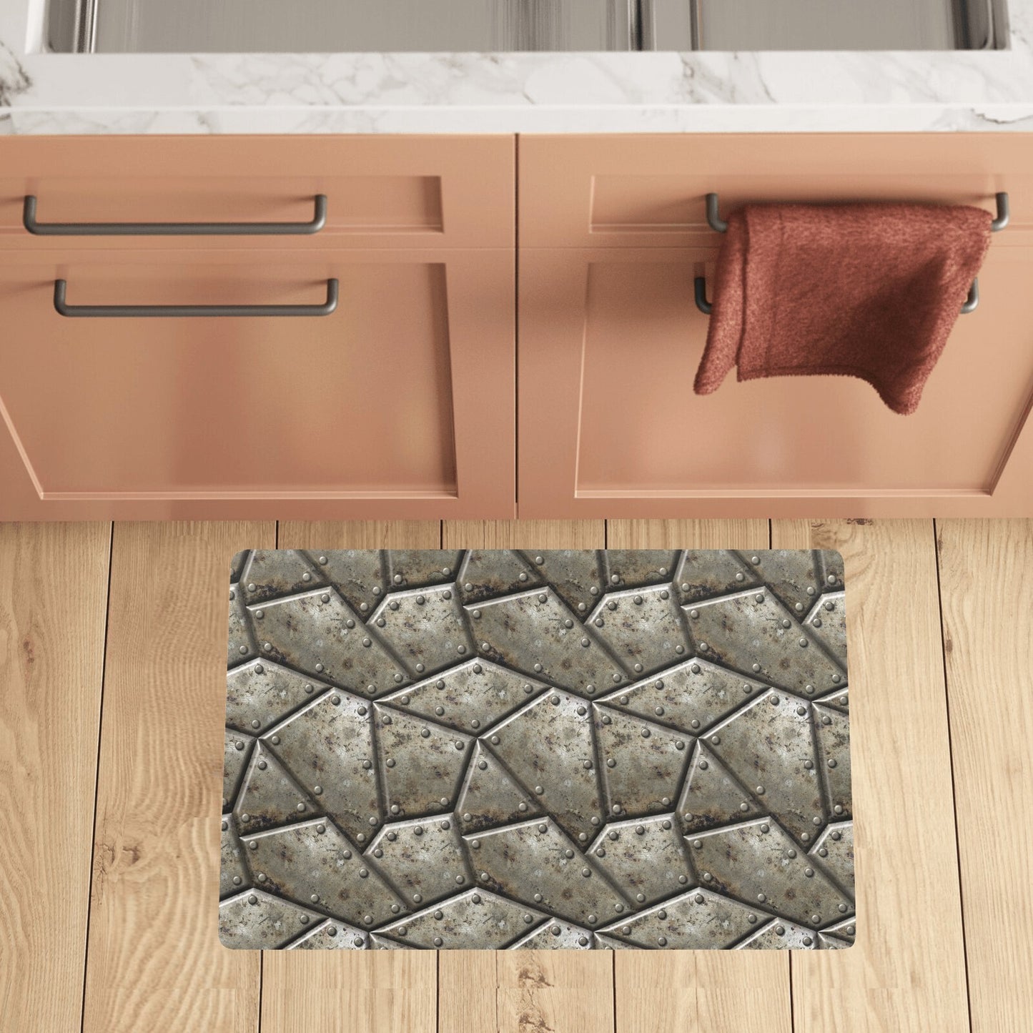 Armor Pattern Print Design 01 Kitchen Mat