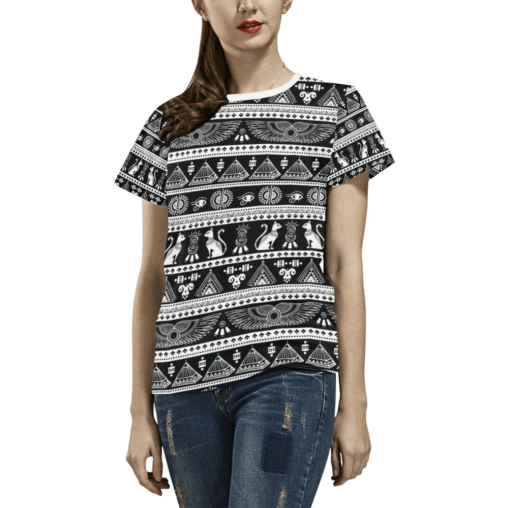 Tribal Pattern Print Design LKS305 Women's  T-shirt