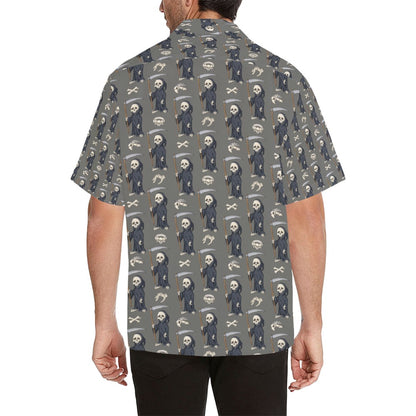 Skeleton Print Design LKS308 Men's Hawaiian Shirt