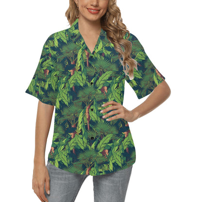 Rainforest Pattern Print Design A01 Women's Hawaiian Shirt