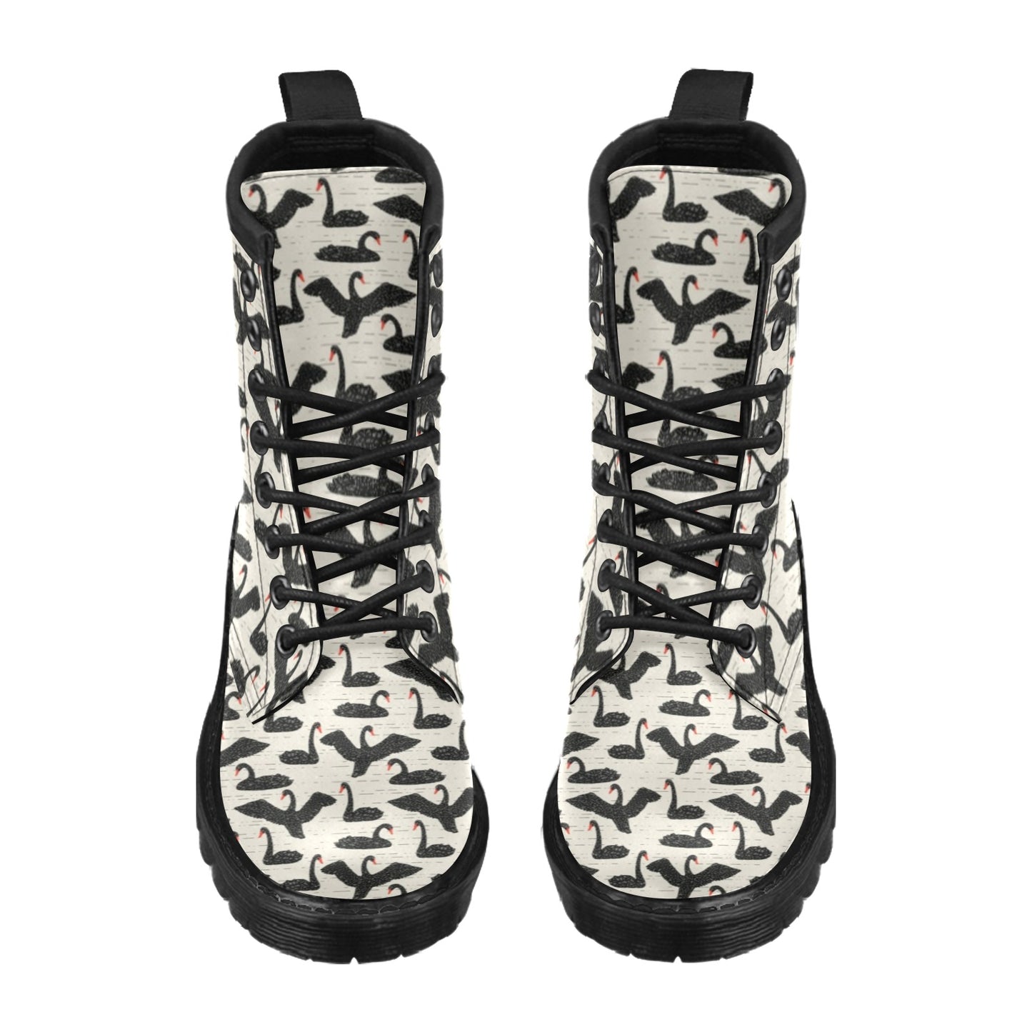 Swan Print Design LKS402 Women's Boots