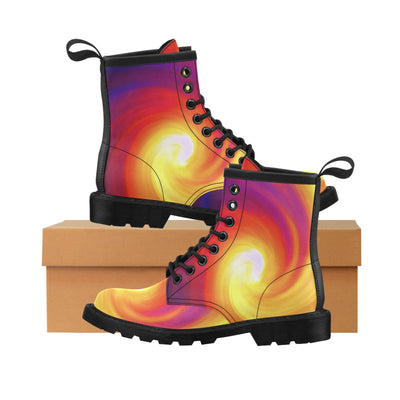 Vortex Twist Swirl Flame Themed Women's Boots