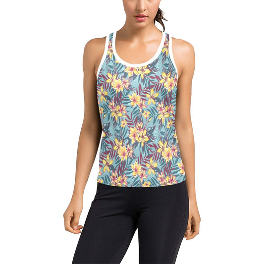 Summer Floral Print Design LKS304 Women's Racerback Tank Top