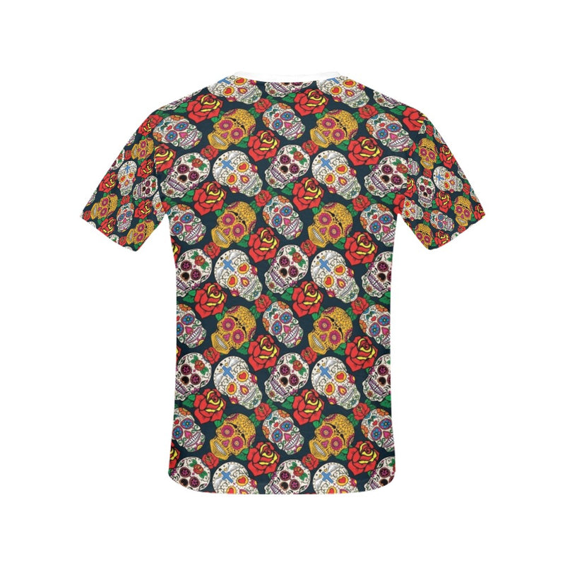 Sugar Skull Print Design LKS306 Women's  T-shirt