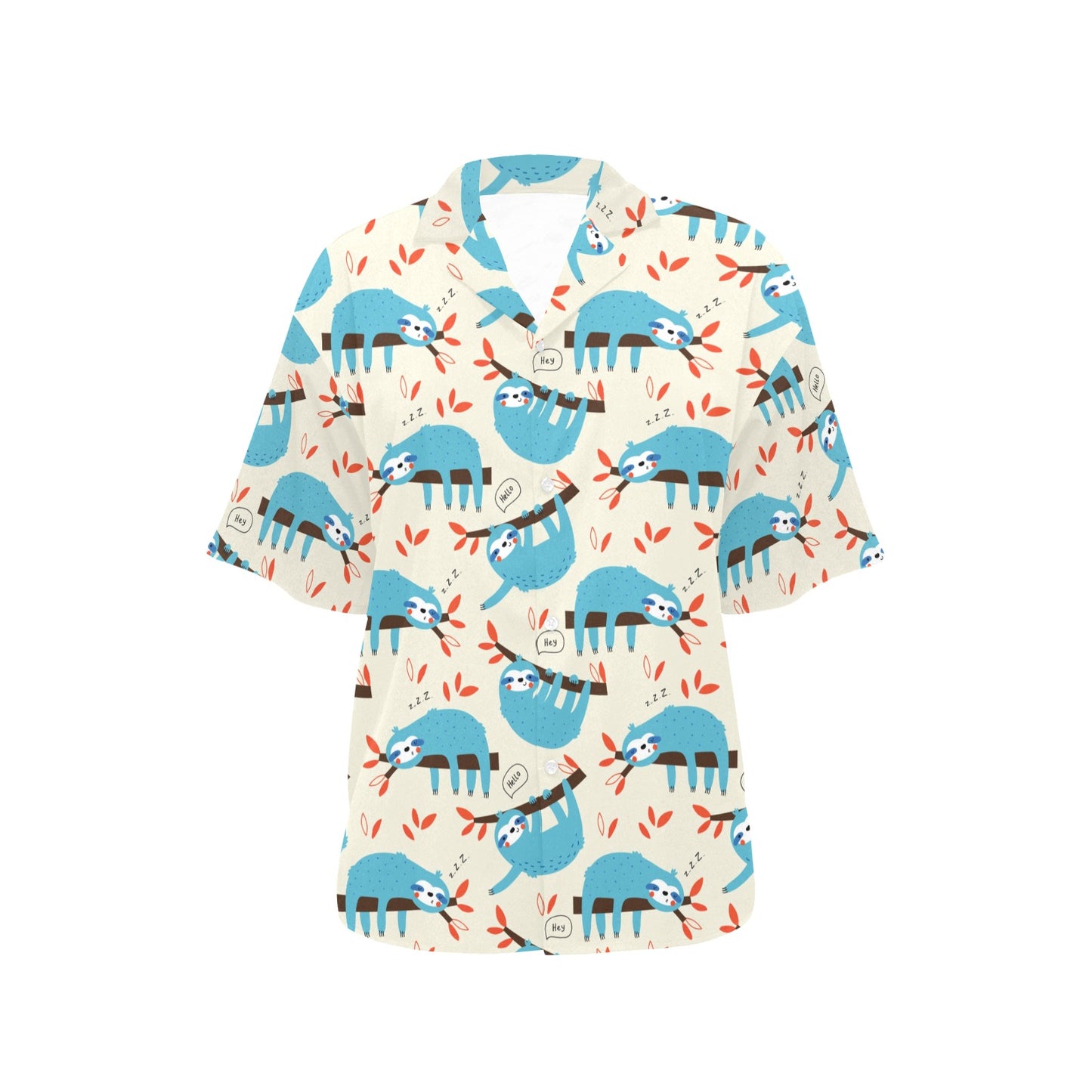Sloth Print Design LKS3011 Women's Hawaiian Shirt