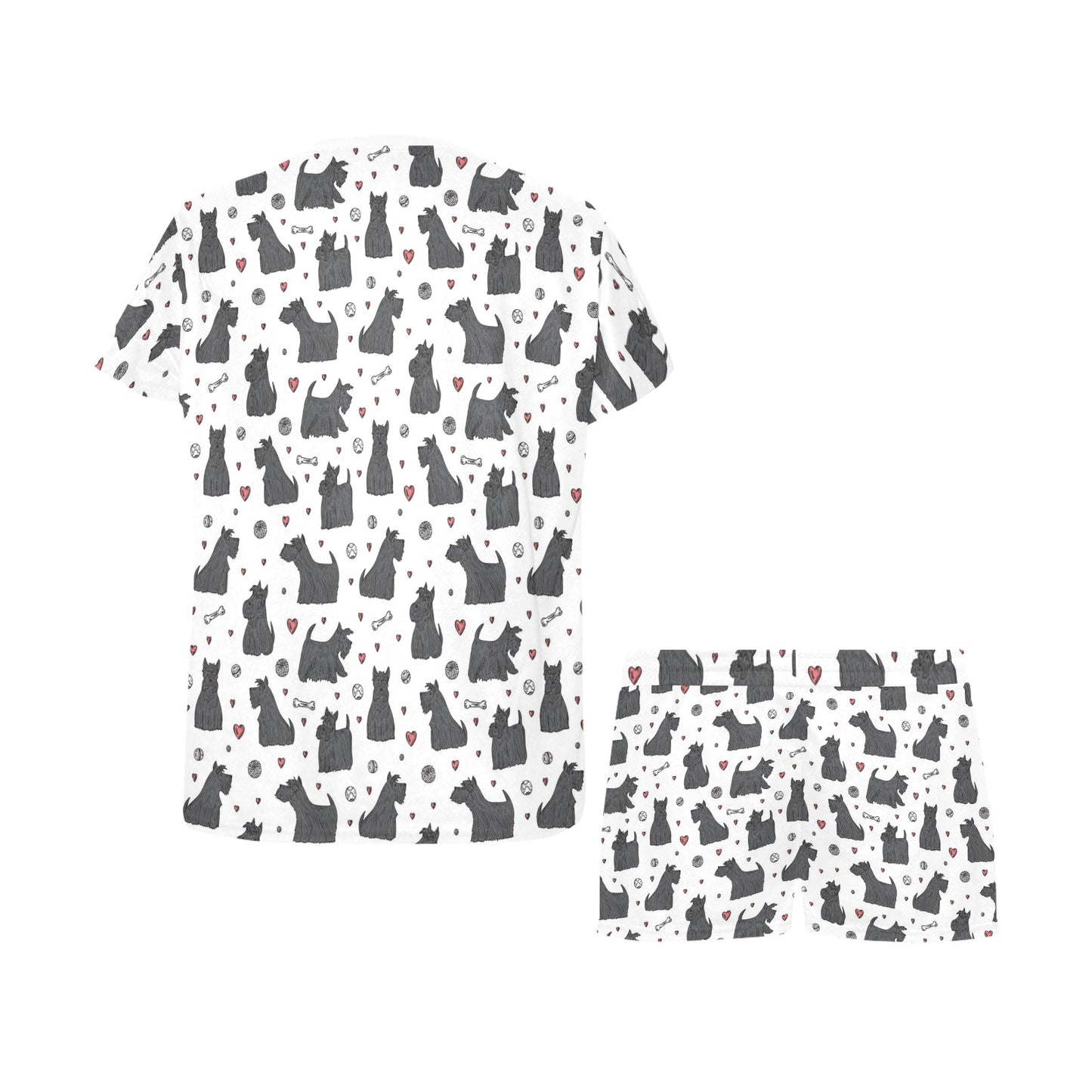 Scottish Terriers Print Design LKS3015 Women's Short Pajama Set