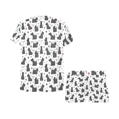 Scottish Terriers Print Design LKS3015 Women's Short Pajama Set
