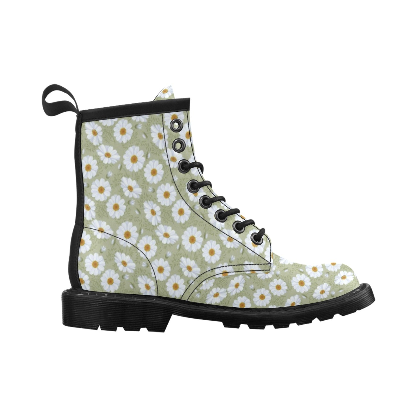 Daisy Yellow Print Pattern Women's Boots