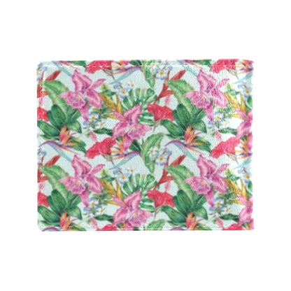 Tropical Flower Print Design LKS304 Men's ID Card Wallet