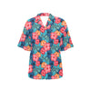 Red Hibiscus Pattern Print Design HB02 Women's Hawaiian Shirt