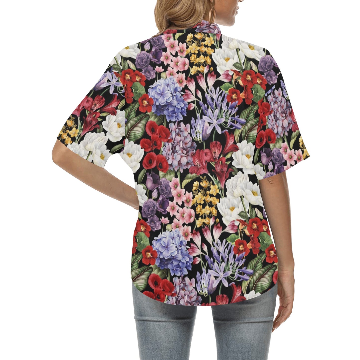 Summer Floral Pattern Print Design SF04 Women's Hawaiian Shirt