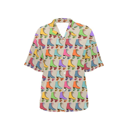 Roller skate Pattern Print Design A01 Women's Hawaiian Shirt