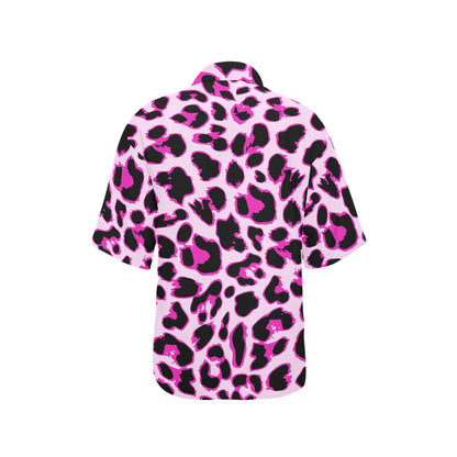 Pink Leopard Print Women's Hawaiian Shirt