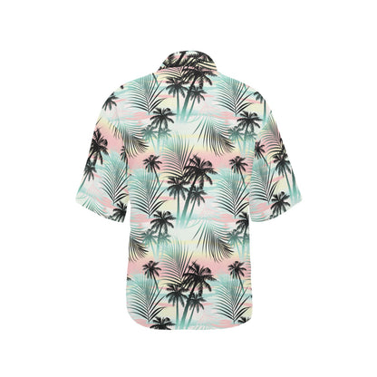 Palm Tree Pattern Print Design A03 Women's Hawaiian Shirt