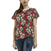 Skull And Roses Print Design LKS301 Women's  T-shirt