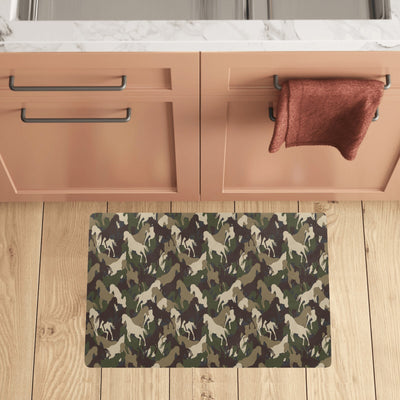 Horse Camo Themed Design Print Kitchen Mat