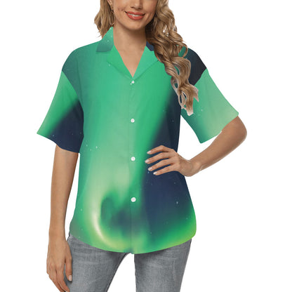 Aurora Borealis Pattern Print Design 04 Women's Hawaiian Shirt